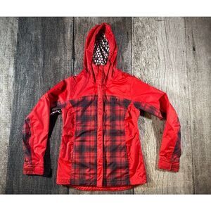 Burton Womens Dry Ride Laizhou Hooded Flannel Red Snow Jacket XS
